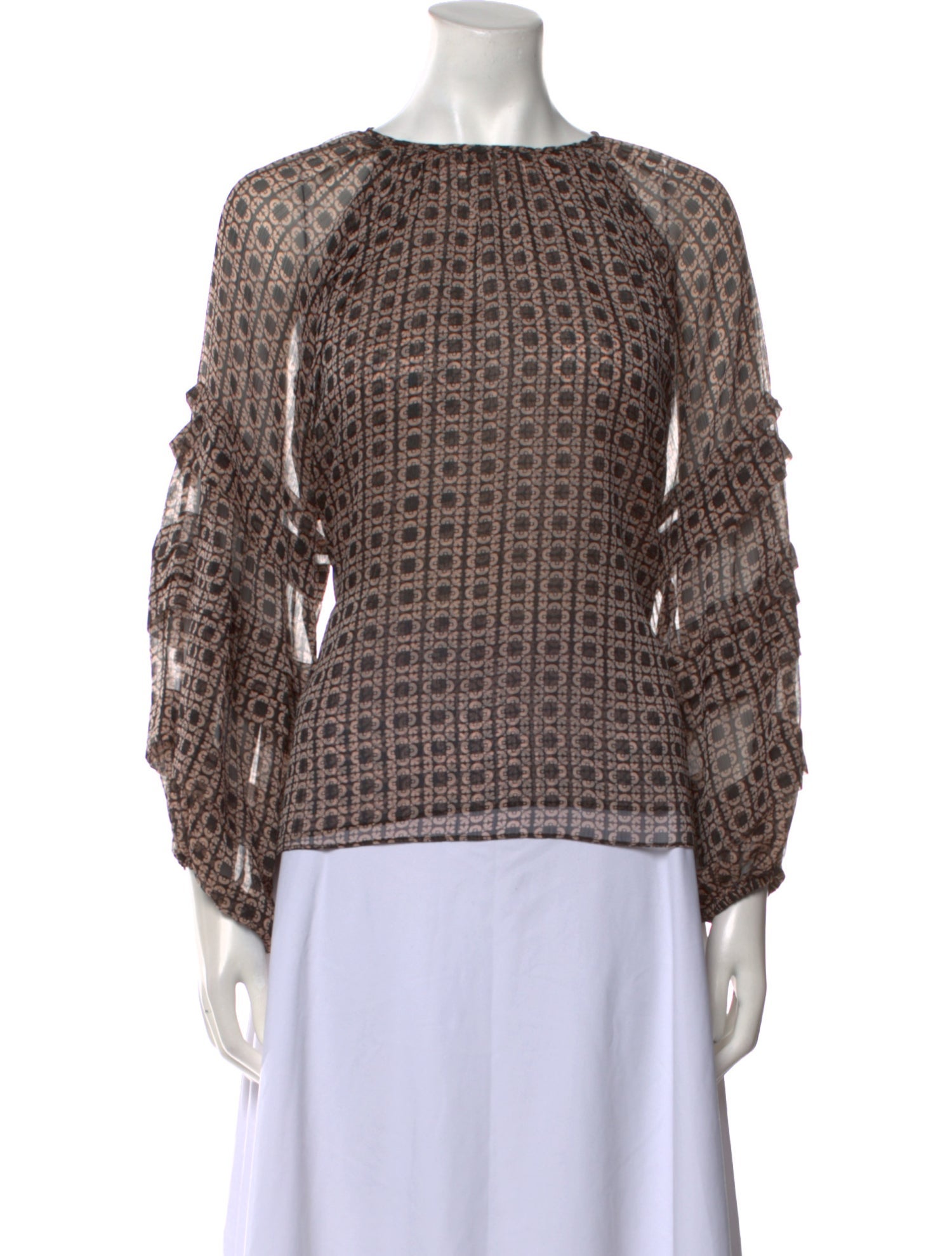 MISA Los Angeles Printed Scoop Neck Top